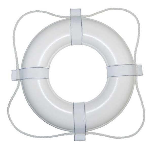 24" Dia. Foam Life Ring Buoy, White image number null