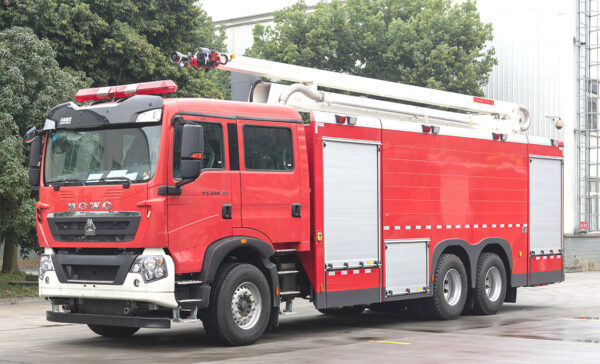 Heavy Duty Aerial Fire Truck Large Suspension Power Steering